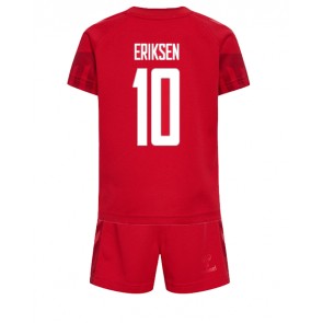 Dánsko Christian Eriksen #10 Dětské Domácí dres komplet MS 2022 Krátký Rukáv (+ trenýrky)
